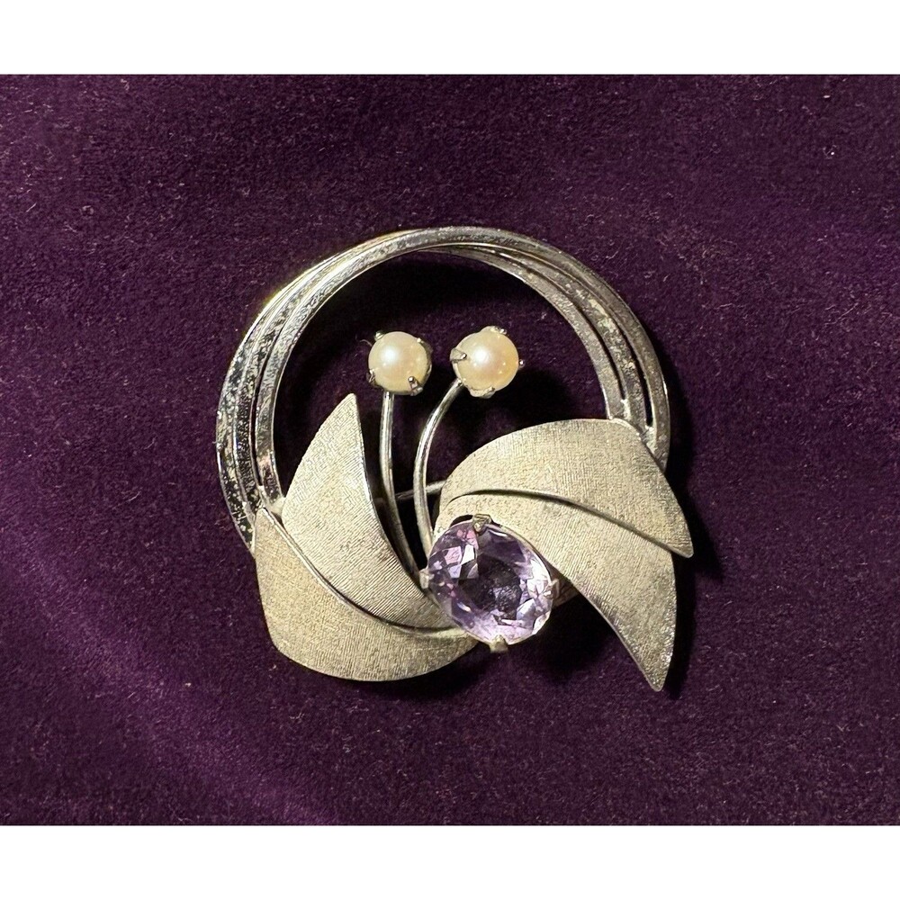 Vintage BB Bennett And Bradford Sterling Silver 925 Art Deco Brooch Pin - 8.47g